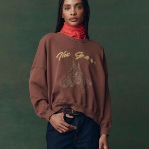 THE GREAT. Brown Graphic Sweatshirt